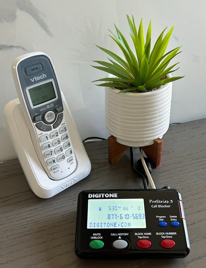 Digitone Communications ديجيتون برو سيريس 3 جهاز حظر المكالمات التلقائي لحظر الرسائل المزعجة للهواتف الثابتة - إعداد سهل وزر واحد لحظر المكالمات الآلية - Image 2